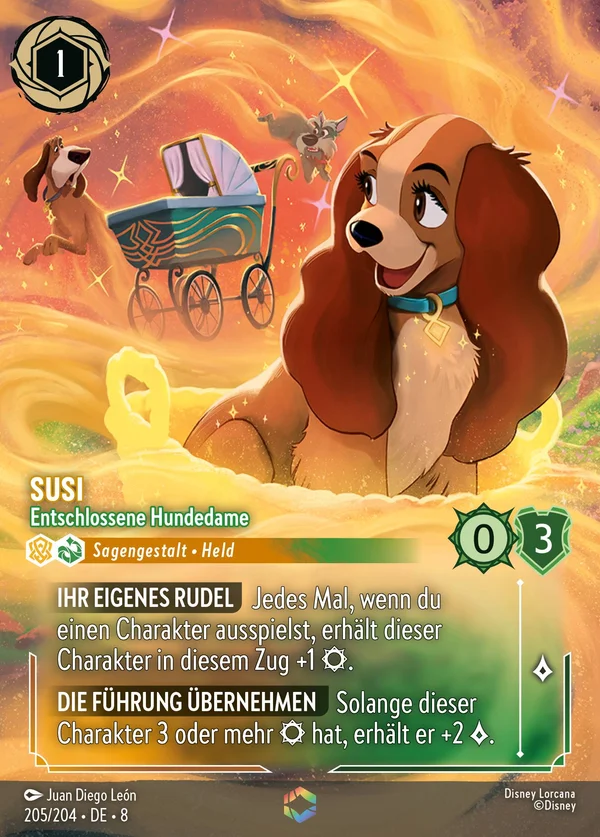 Susi - Entschlossene Hundedame — Disney Lorcana Charakter card from The Reign of Jafar