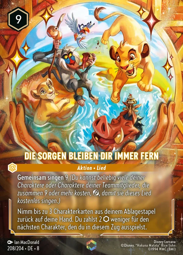 Die Sorgen bleiben dir immer fern — Disney Lorcana Aktion card from The Reign of Jafar