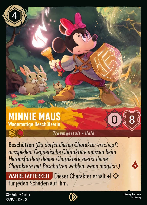 Minnie Maus - Wagemutige Beschützerin — Disney Lorcana Charakter card from The Reign of Jafar