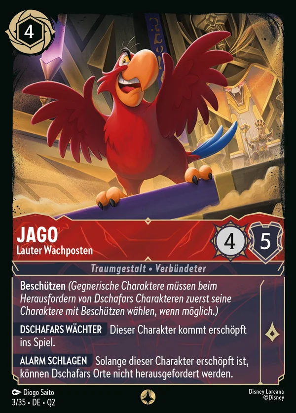 Jago - Lauter Wachposten — Disney Lorcana Charakter card from Illumineer's Quest: Palace Heist