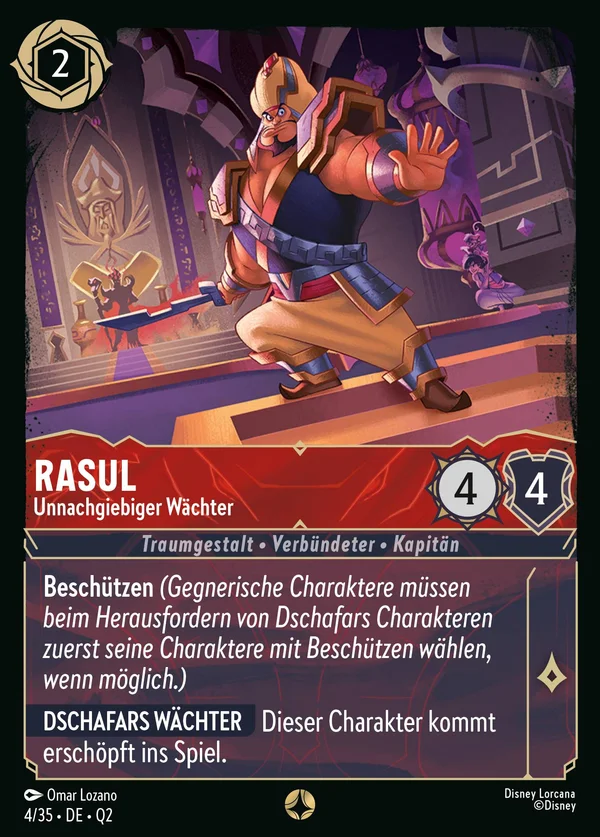 Rasul - Unnachgiebiger Wächter — Disney Lorcana Charakter card from Illumineer's Quest: Palace Heist