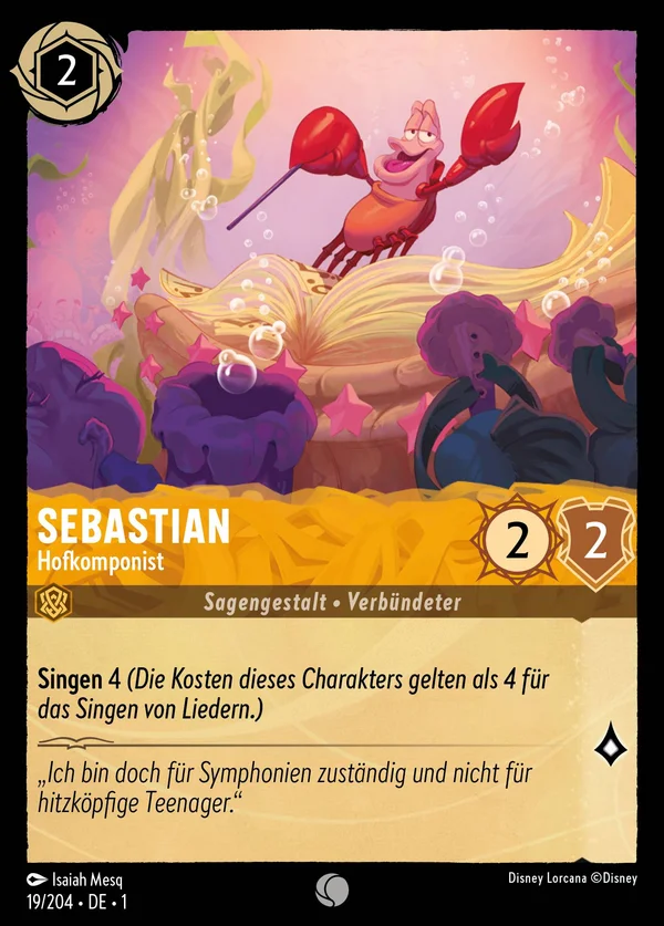 Sebastian - Hofkomponist — Disney Lorcana Charakter card from The First Chapter