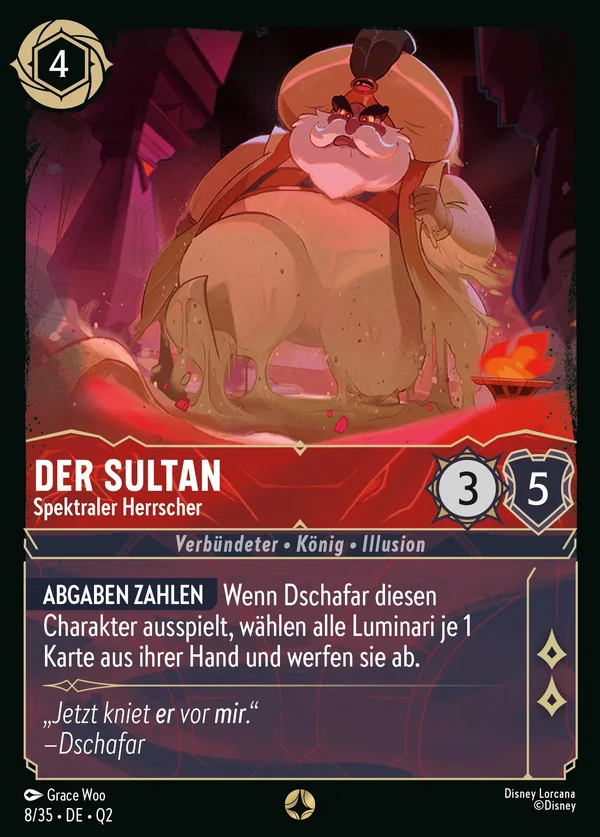 Der Sultan - Spektraler Herrscher — Disney Lorcana Charakter card from Illumineer's Quest: Palace Heist