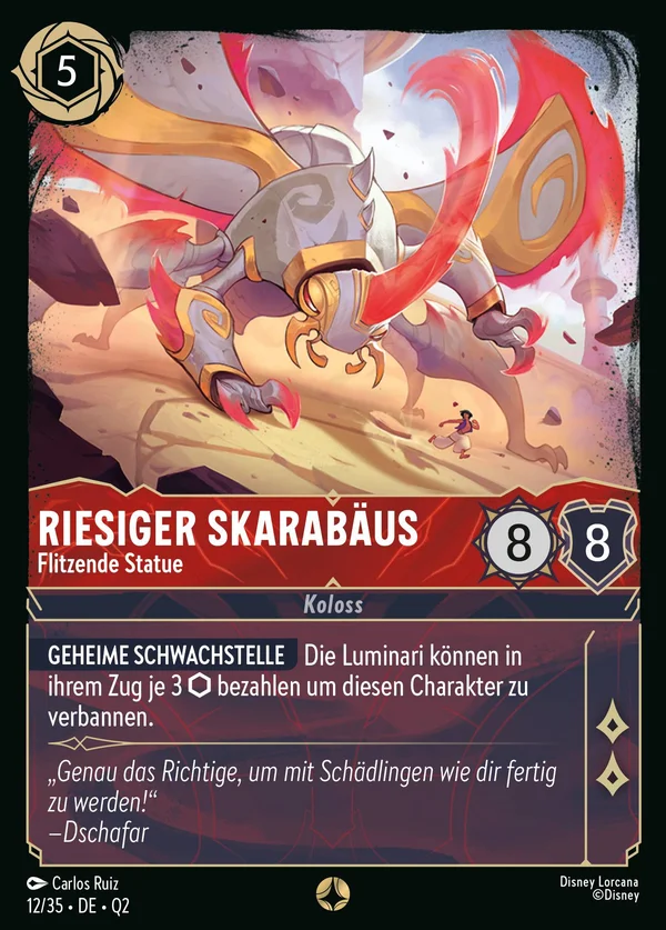 Riesiger Skarabäus - Flitzende Statue — Disney Lorcana Charakter card from Illumineer's Quest: Palace Heist