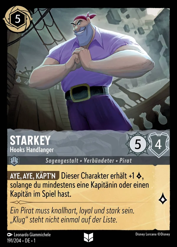 Starkey - Hooks Handlanger — Disney Lorcana Charakter card from The First Chapter