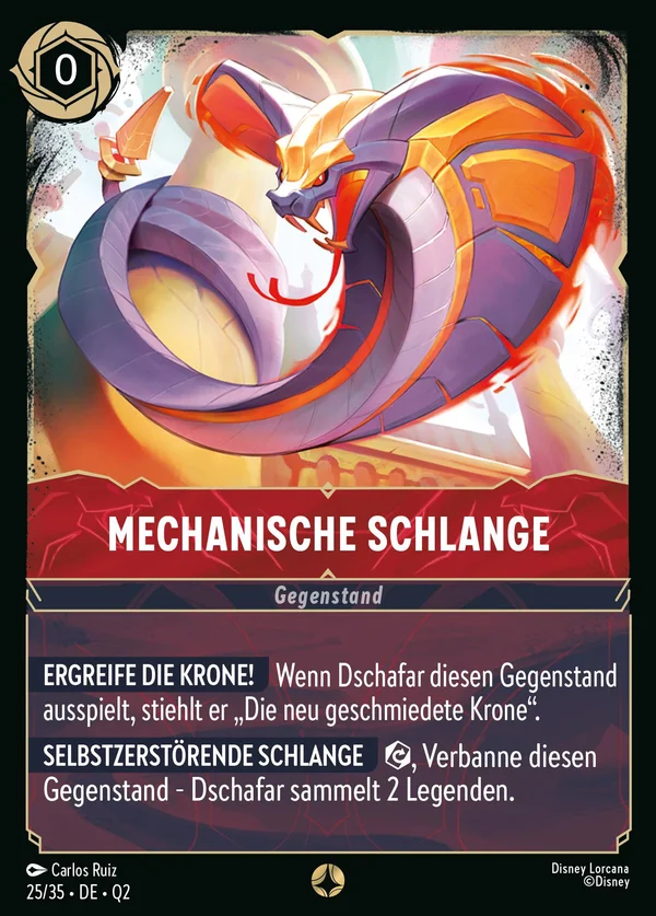 Mechanische Schlange — Disney Lorcana Gegenstand card from Illumineer's Quest: Palace Heist