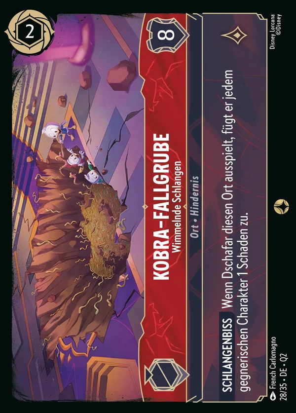 Kobra-Fallgrube - Wimmelnde Schlangen — Disney Lorcana Ort card from Illumineer's Quest: Palace Heist