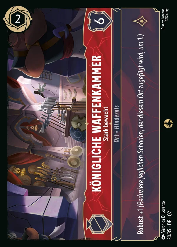Königliche Waffenkammer - Stark bewacht — Disney Lorcana Ort card from Illumineer's Quest: Palace Heist