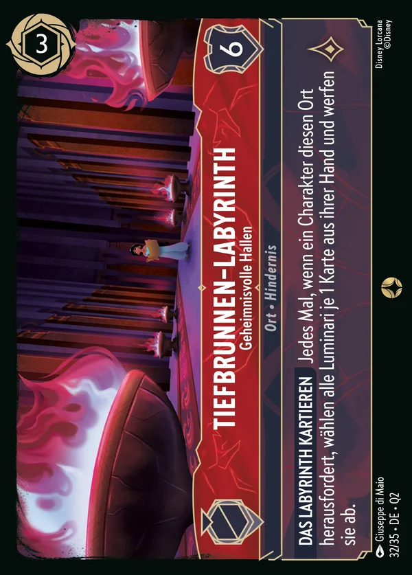 Tiefbrunnen-Labyrinth - Geheimnisvolle Hallen — Disney Lorcana Ort card from Illumineer's Quest: Palace Heist