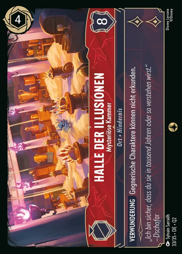 Halle der Illusionen - Mysteriöse Kammer — Disney Lorcana Ort card from Illumineer's Quest: Palace Heist