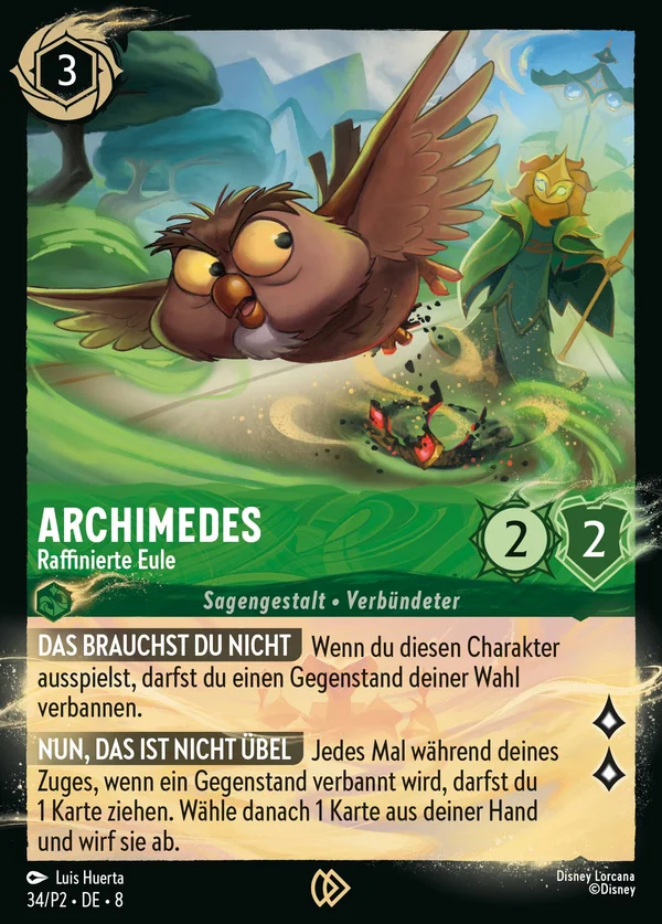 Archimedes - Raffinierte Eule — Disney Lorcana Charakter card from The Reign of Jafar
