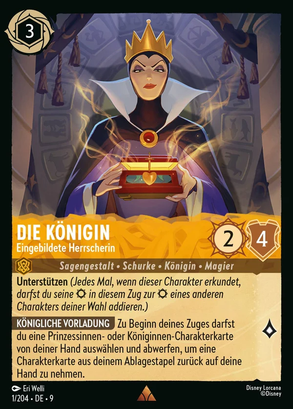 Die Königin - Eingebildete Herrscherin — Disney Lorcana Charakter card from Fabled