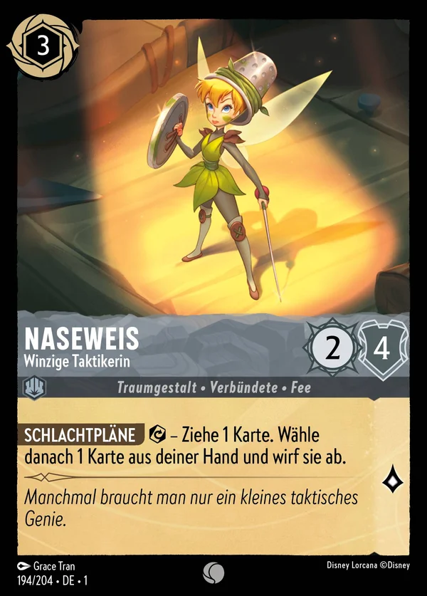 Naseweis - Winzige Taktikerin — Disney Lorcana Charakter card from The First Chapter