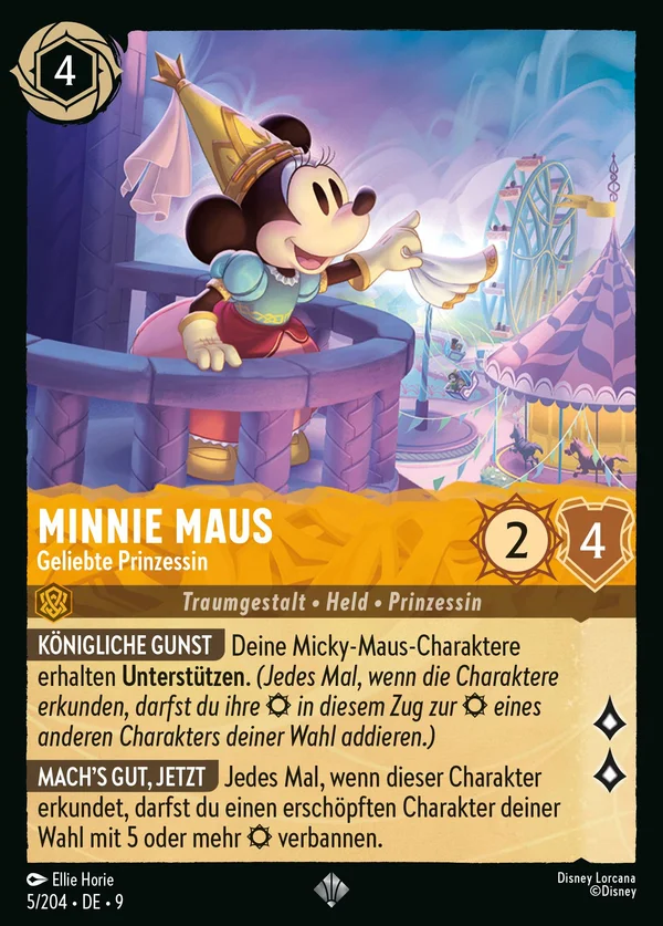 Minnie Maus - Geliebte Prinzessin — Disney Lorcana Charakter card from Fabled