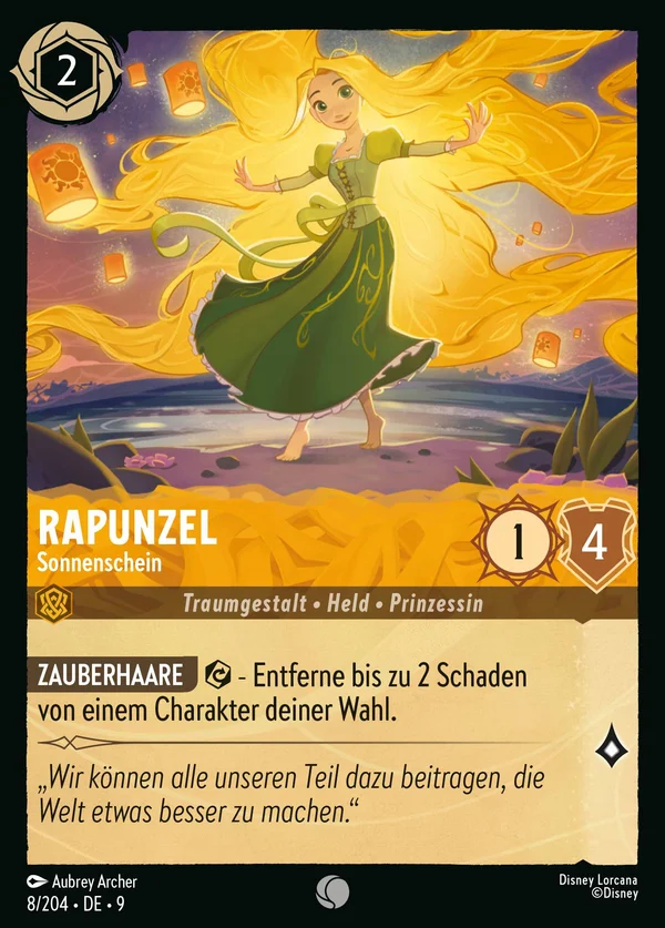 Rapunzel - Sonnenschein — Disney Lorcana Charakter card from Fabled