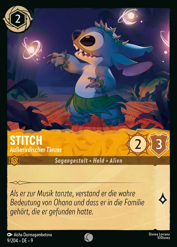 Stitch - Außerirdischer Tänzer — Disney Lorcana Charakter card from Fabled