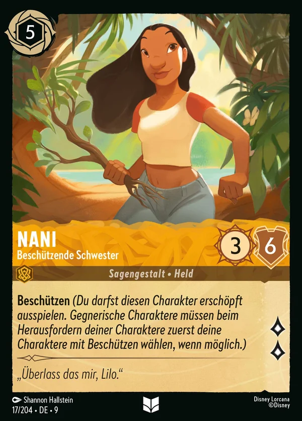 Nani - Beschützende Schwester — Disney Lorcana Charakter card from Fabled