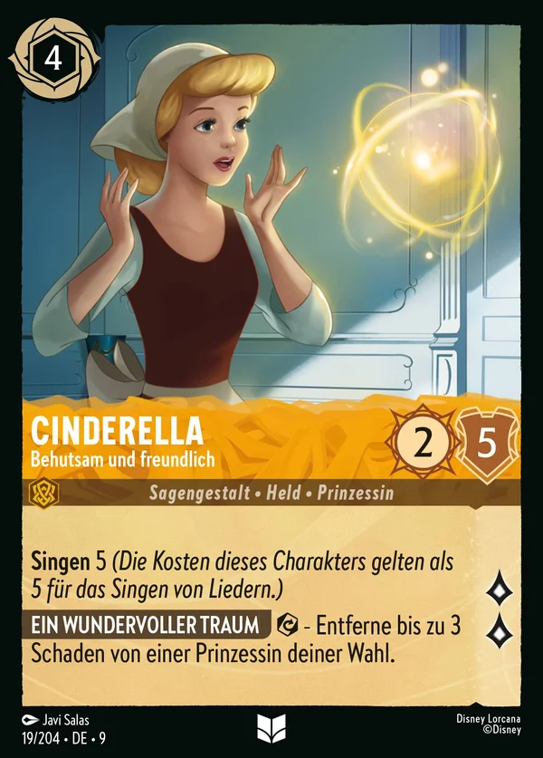 Cinderella - Behutsam und freundlich — Disney Lorcana Charakter card from Fabled