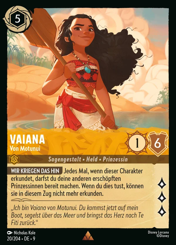 Vaiana - Von Motunui — Disney Lorcana Charakter card from Fabled
