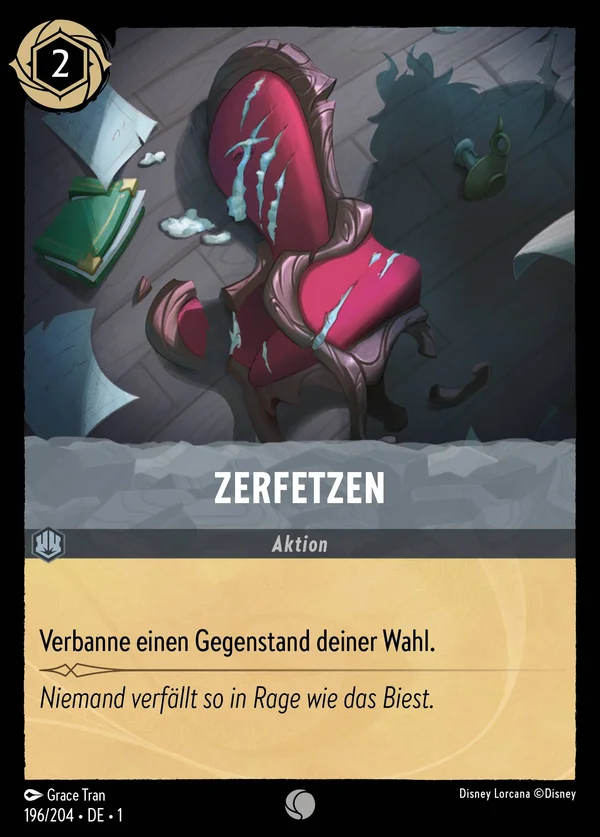 Zerfetzen — Disney Lorcana Aktion card from The First Chapter