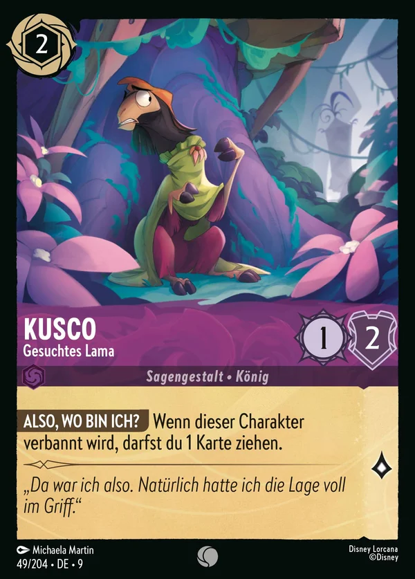 Kusco - Gesuchtes Lama — Disney Lorcana Charakter card from Fabled