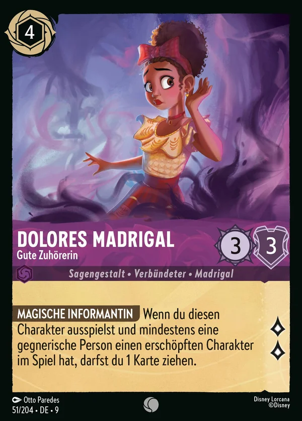 Dolores Madrigal - Gute Zuhörerin — Disney Lorcana Charakter card from Fabled