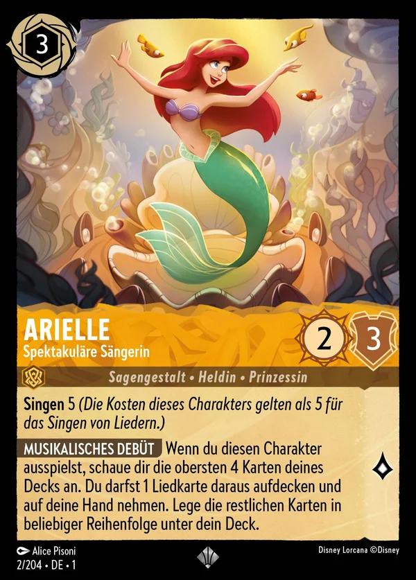 Arielle - Spektakuläre Sängerin — Disney Lorcana Charakter card from The First Chapter