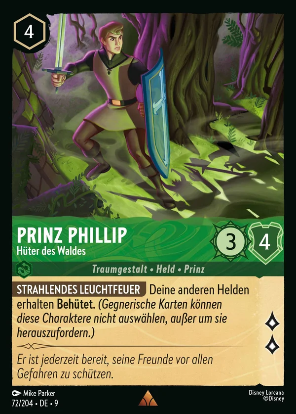 Prinz Phillip - Hüter des Waldes — Disney Lorcana Charakter card from Fabled