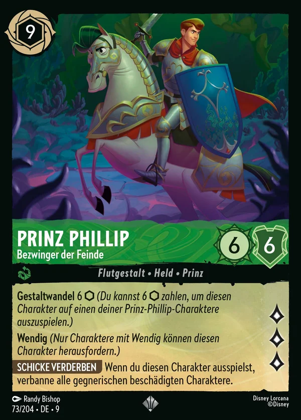 Prinz Phillip - Bezwinger der Feinde — Disney Lorcana Charakter card from Fabled