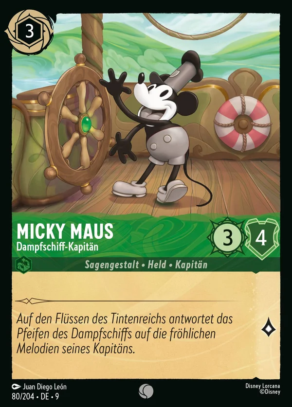 Micky Maus - Dampfschiff-Kapitän — Disney Lorcana Charakter card from Fabled