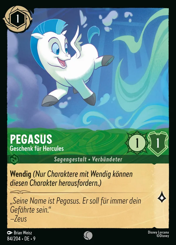Pegasus - Geschenk für Hercules — Disney Lorcana Charakter card from Fabled