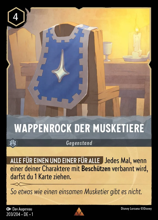Wappenrock der Musketiere — Disney Lorcana Gegenstand card from The First Chapter