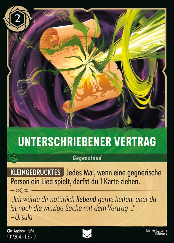 Unterschriebener Vertrag — Disney Lorcana Gegenstand card from Fabled