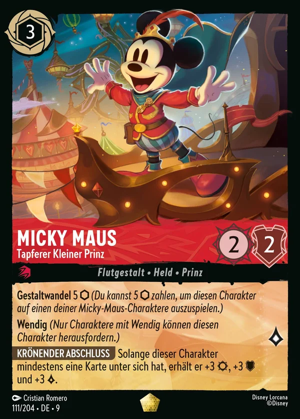 Micky Maus - Tapferer Kleiner Prinz — Disney Lorcana Charakter card from Fabled