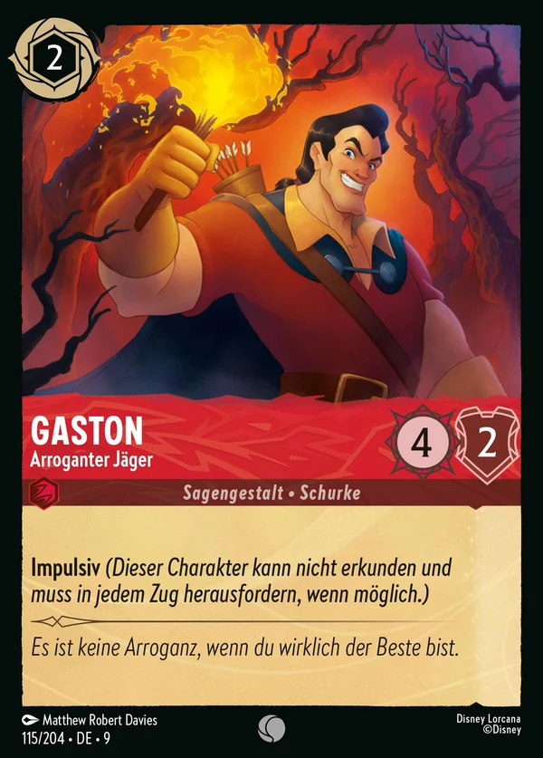 Gaston - Arroganter Jäger — Disney Lorcana Charakter card from Fabled