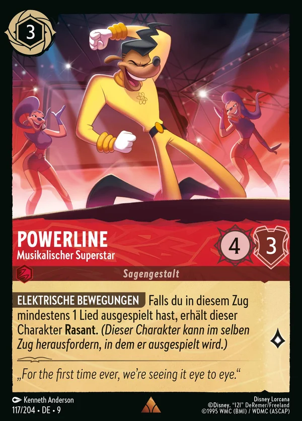 Powerline - Musikalischer Superstar — Disney Lorcana Charakter card from Fabled
