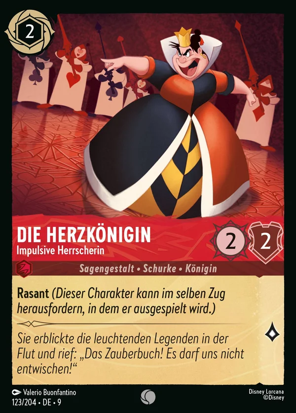 Die Herzkönigin - Impulsive Herrscherin — Disney Lorcana Charakter card from Fabled