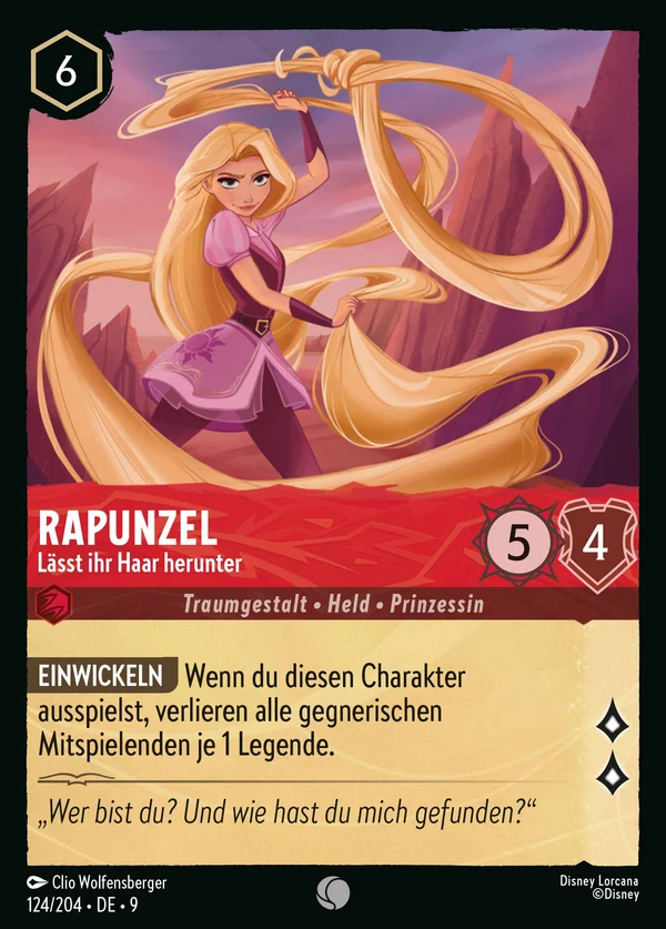 Rapunzel - Lässt ihr Haar herunter — Disney Lorcana Charakter card from Fabled