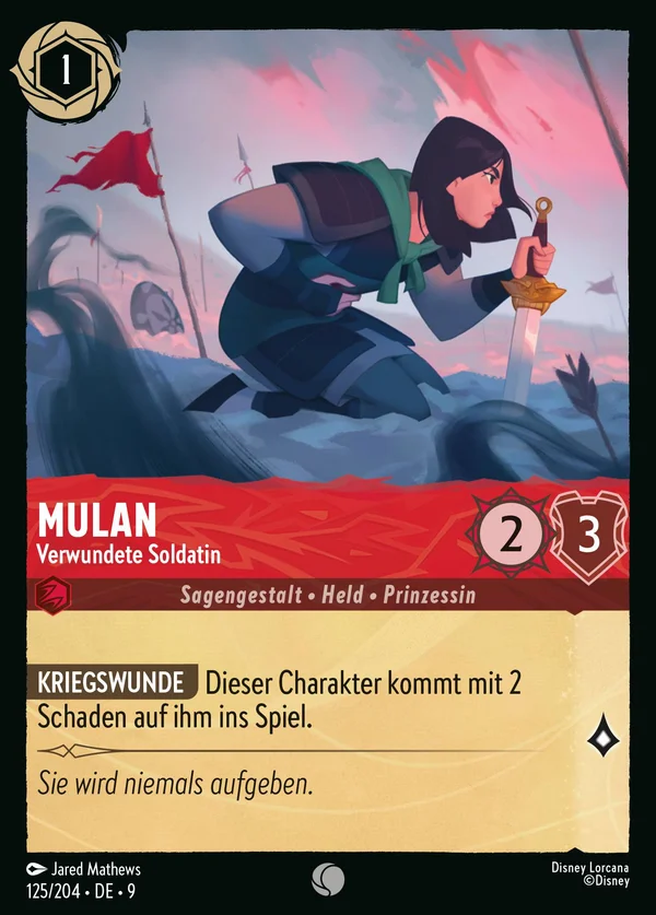 Mulan - Verwundete Soldatin — Disney Lorcana Charakter card from Fabled