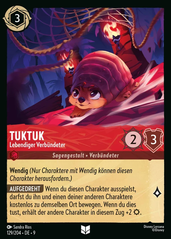 Tuktuk - Lebendiger Verbündeter — Disney Lorcana Charakter card from Fabled