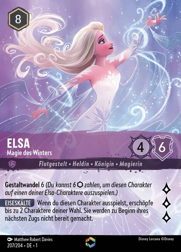 Elsa - Magie des Winters — Disney Lorcana Charakter card from The First Chapter