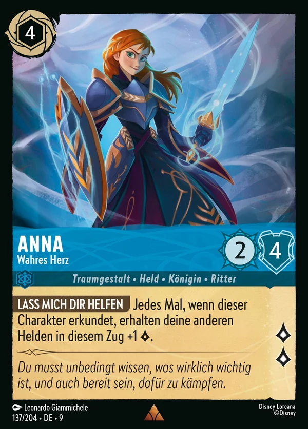 Anna - Wahres Herz — Disney Lorcana Charakter card from Fabled