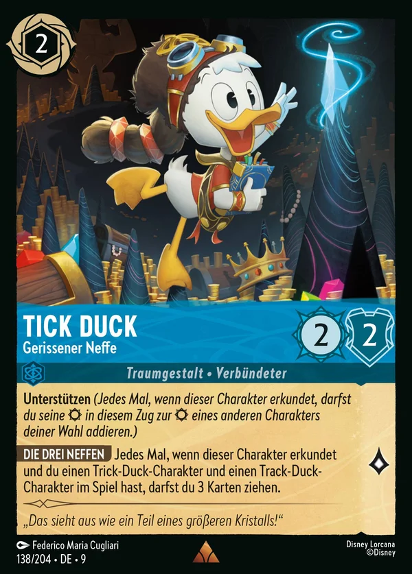 Tick Duck - Gerissener Neffe — Disney Lorcana Charakter card from Fabled