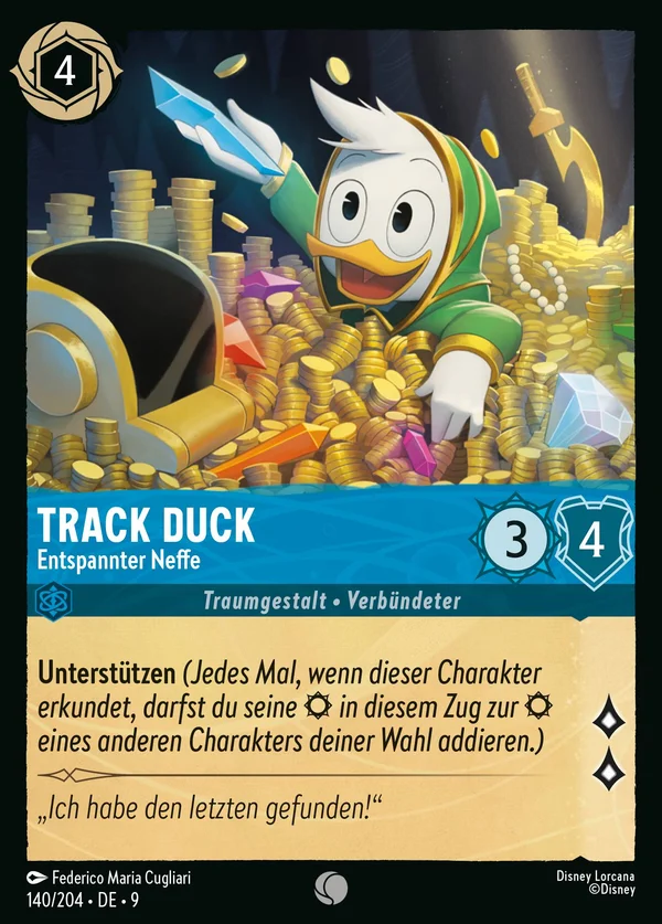 Track Duck - Entspannter Neffe — Disney Lorcana Charakter card from Fabled