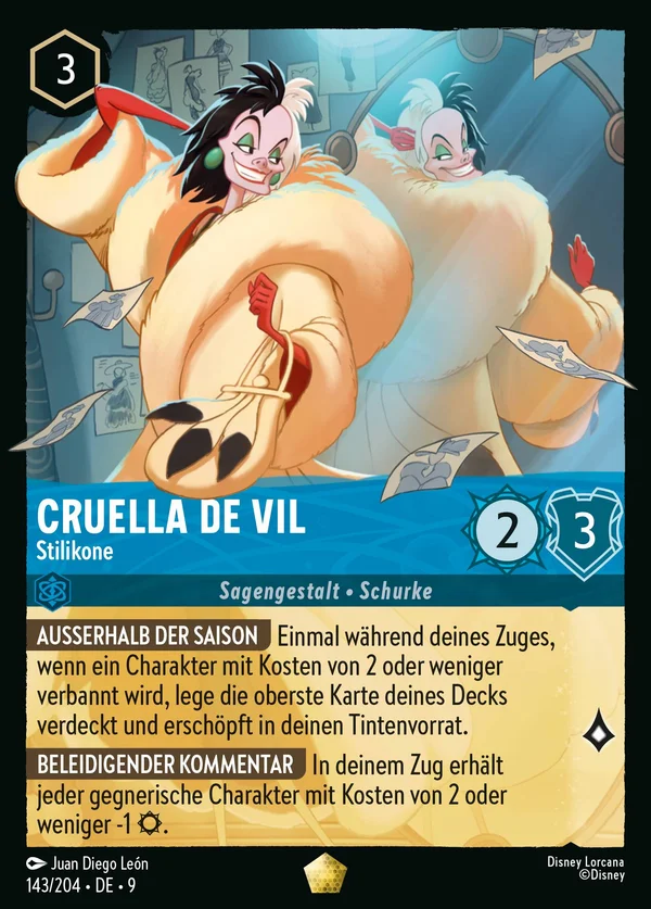 Cruella De Vil - Stilikone — Disney Lorcana Charakter card from Fabled
