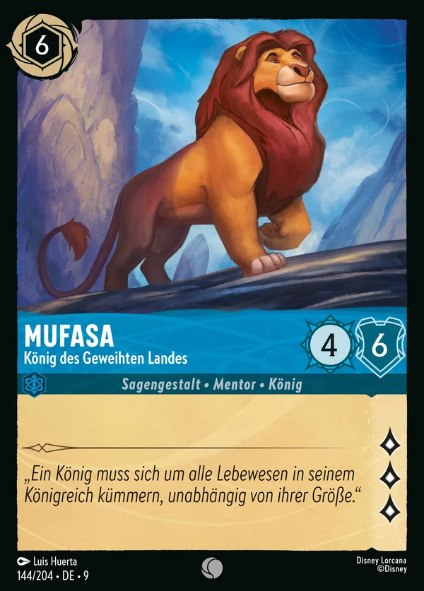 Mufasa - König des Geweihten Landes — Disney Lorcana Charakter card from Fabled