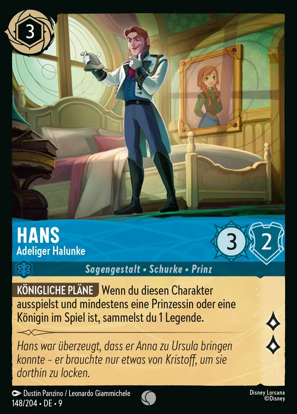 Hans - Adeliger Halunke — Disney Lorcana Charakter card from Fabled