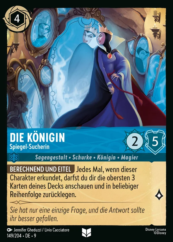 Die Königin - Spiegel-Sucherin — Disney Lorcana Charakter card from Fabled