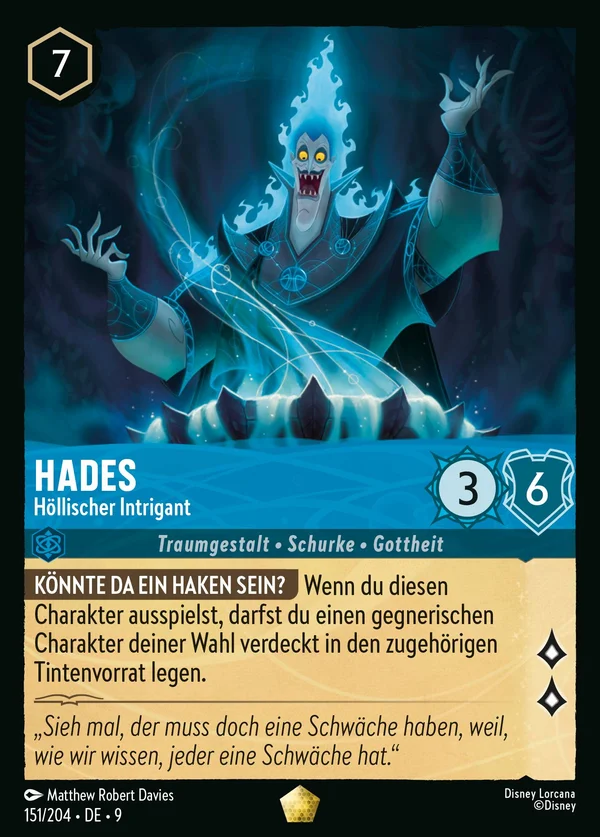 Hades - Höllischer Intrigant — Disney Lorcana Charakter card from Fabled