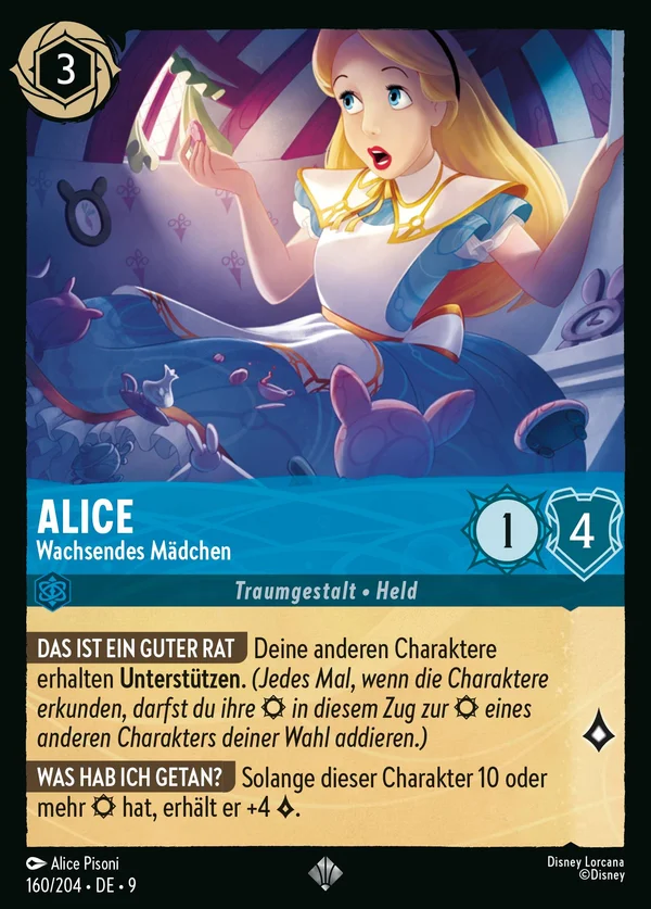 Alice - Wachsendes Mädchen — Disney Lorcana Charakter card from Fabled